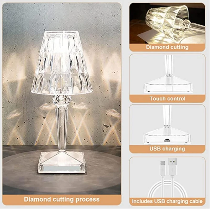Diamond Acrylic Table Lamp