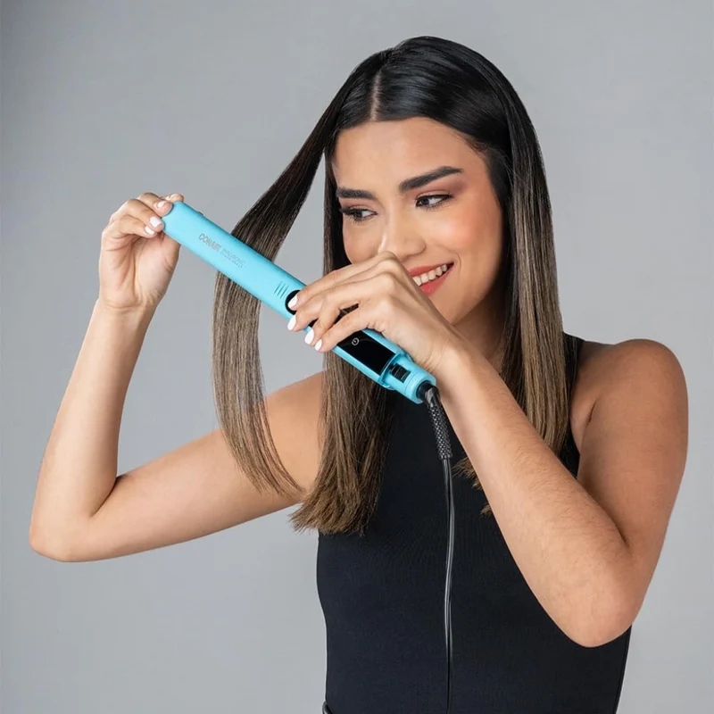 Conair Plancha Alisadora de Cabello Cerámica Ácido Hialurónico, CS41DAL