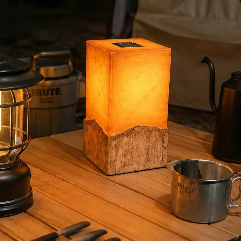 Chargeable Solid Wood LED Night