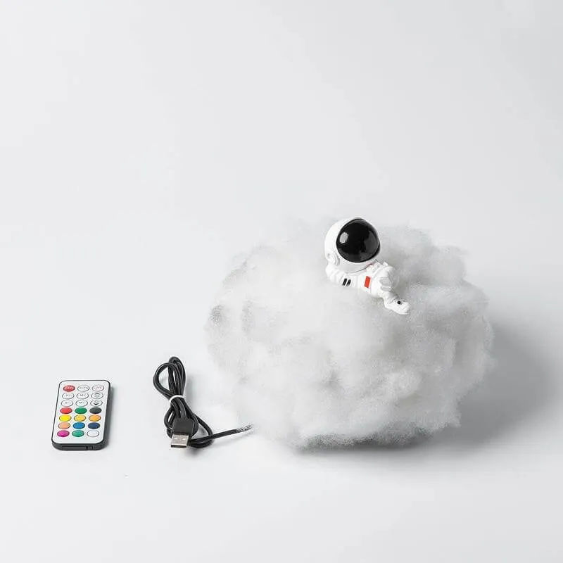 Cute LED Colorful Clouds Astronaut Lamp With Rainbow Effect