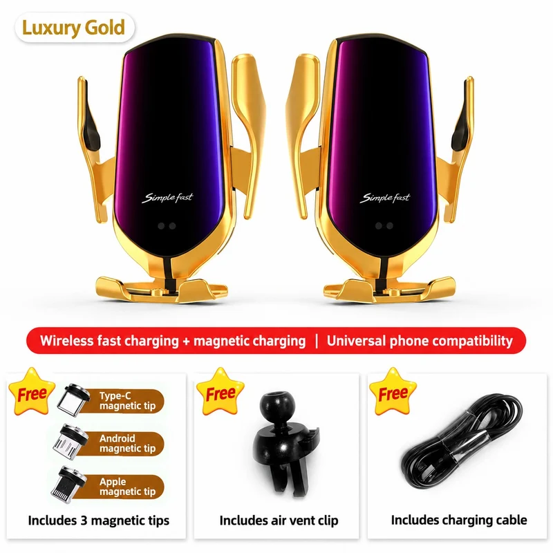 Automatic Clamping Fast Wireless Car Charger