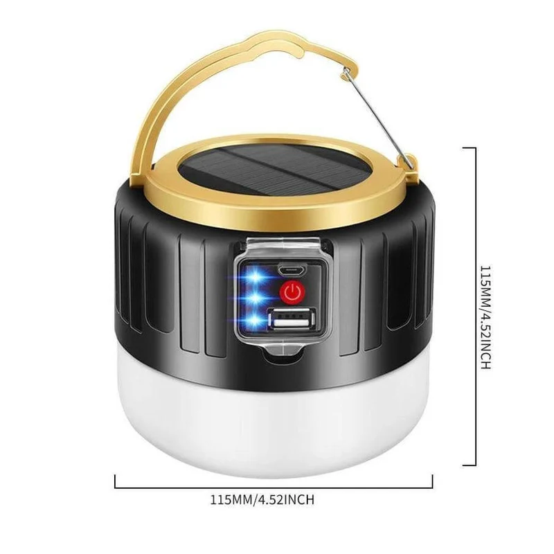 Outdoor Waterproof Solar Rechargeable Camping LED Lamp