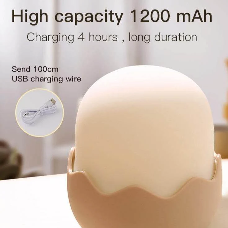 Rechargeable Silicone Chicken Egg Led Night Touch Lamp