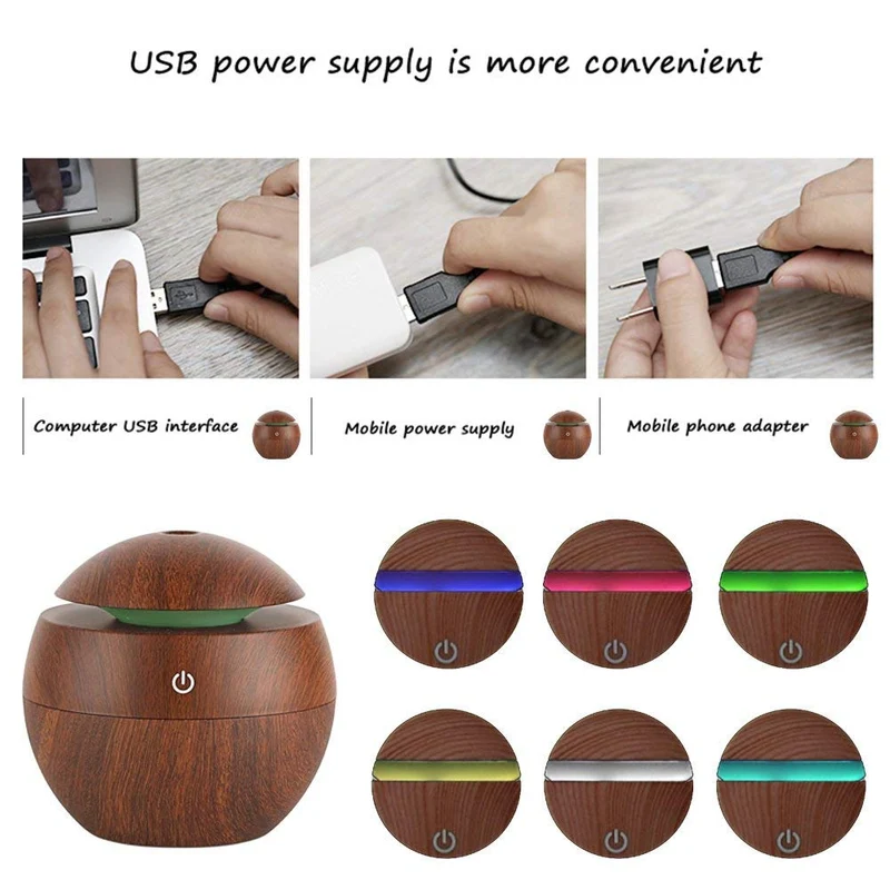 Creative Colorful LED Ultrasonic Aroma Diffuser