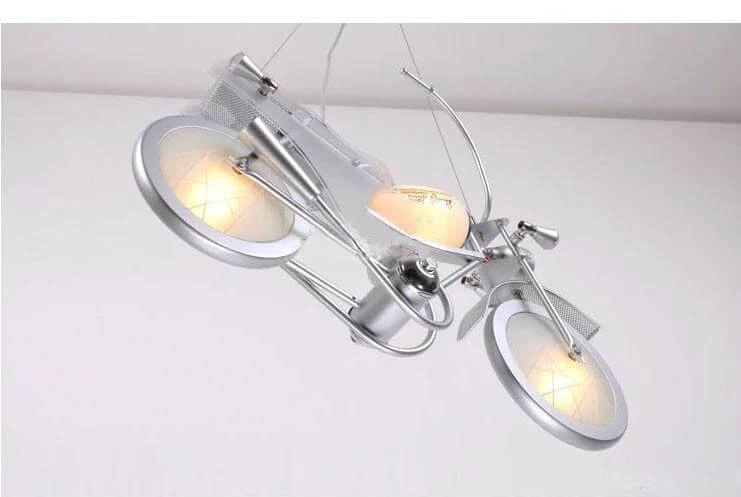 Modern Aluminum Glass Motorcycle Chandelier