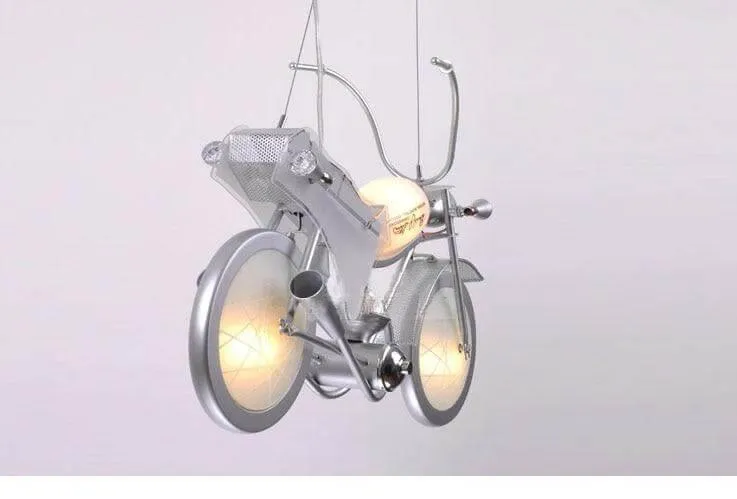 Modern Aluminum Glass Motorcycle Chandelier