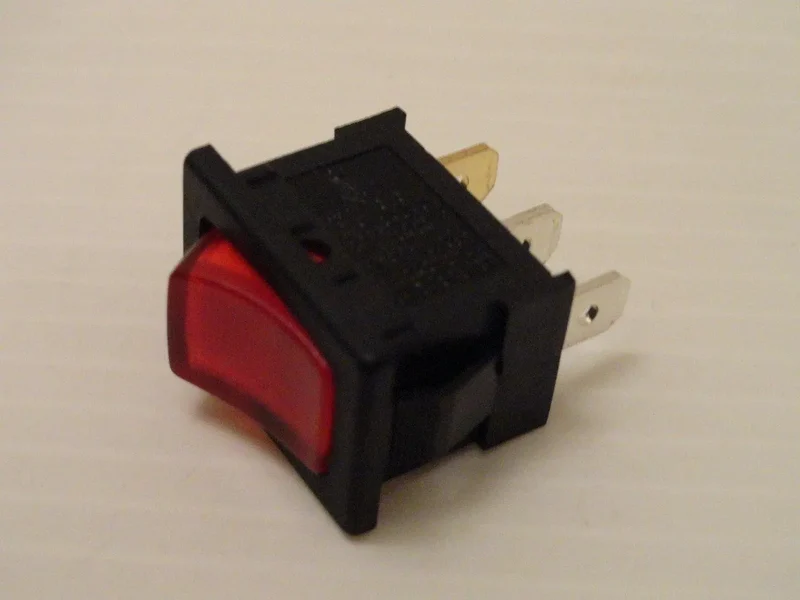 Interruttore unipolare luminoso rosso 13x20mm Bieffe