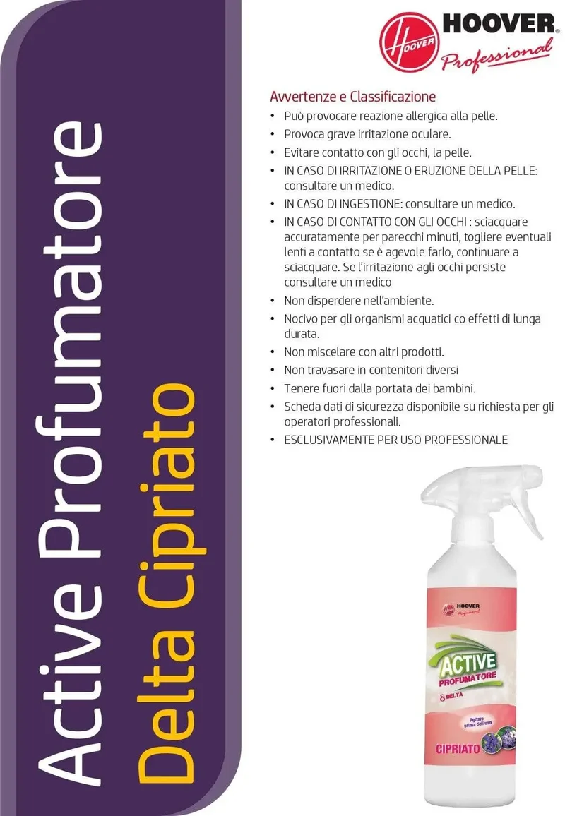 Profumatore spray active delta cipriato 600ml Hoover