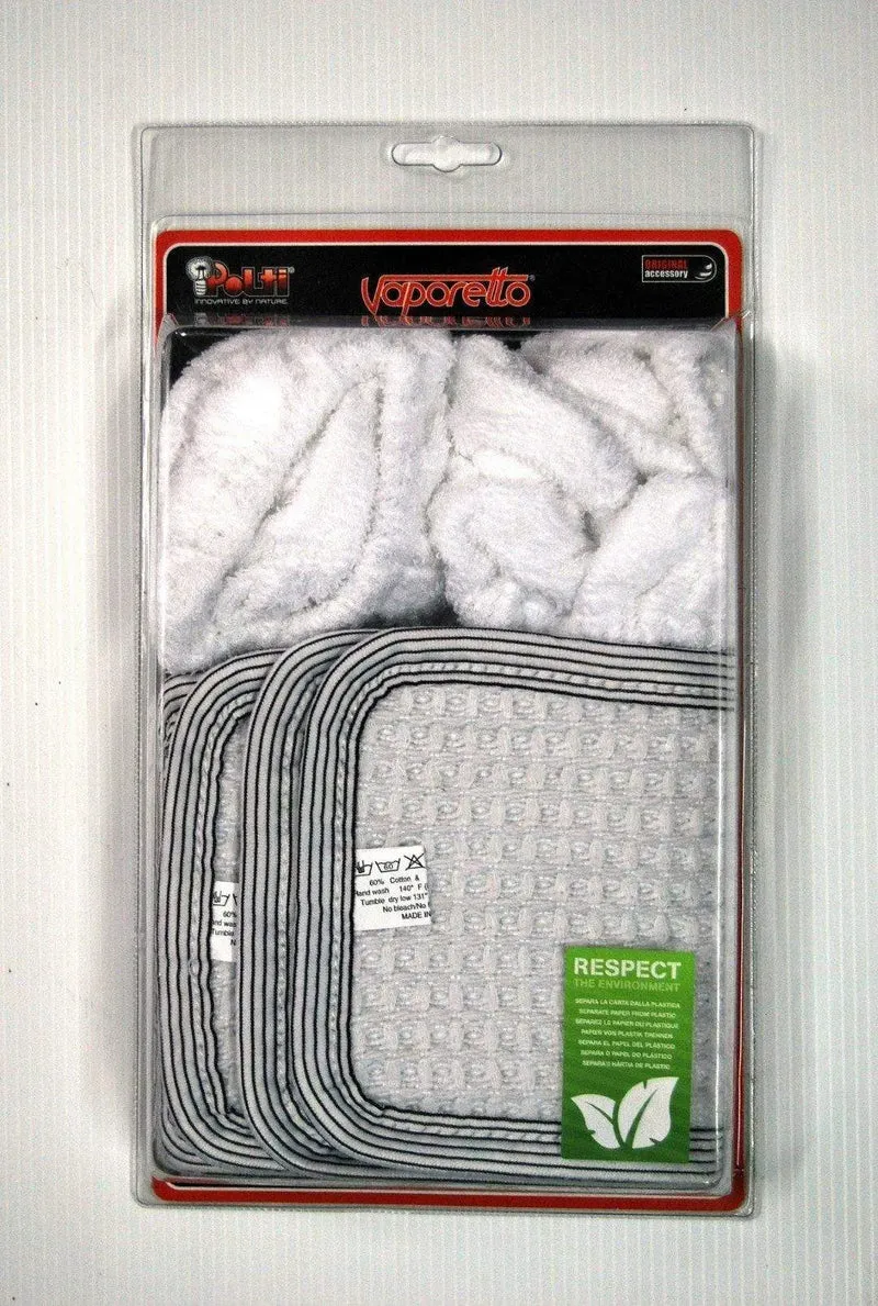 Confezione 4 panni e 6 cuffie, vaporetto flash forever, smart Polti