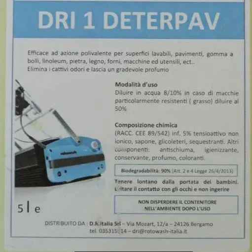 Detergente in tanica da 5lt polivalente per superfici rigide Rotowash
