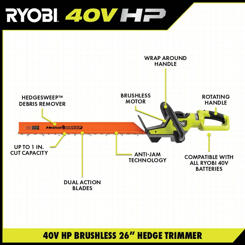 40V HP Brushless 26" Hedge Trimmer
