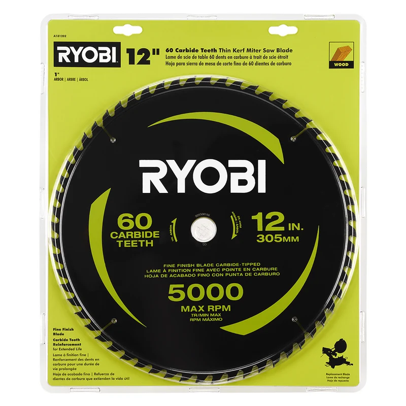 12" 60 Carbide Teeth Thin Kerf Miter Saw Blade