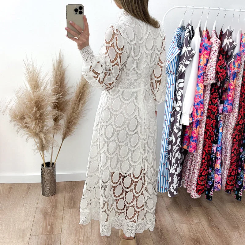 🛍️ Pikkade varrukatega elegantne pitskleit naistele-EE