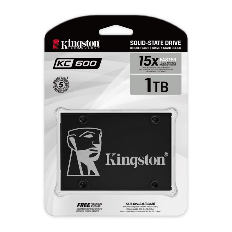 Kingston Unidad de Estado Sólido Interno 2.5" 1TB KC600 NAN TLC 3D, SKC600/1024G