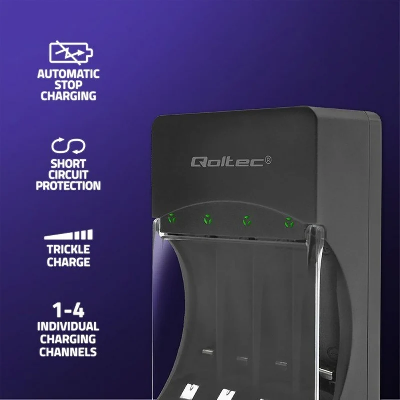 Cargador de Pilas Qoltec 50653