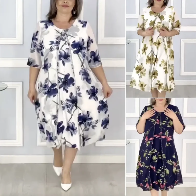 🌸2025 nuevos vestidos de gasa estampados de moda-ES