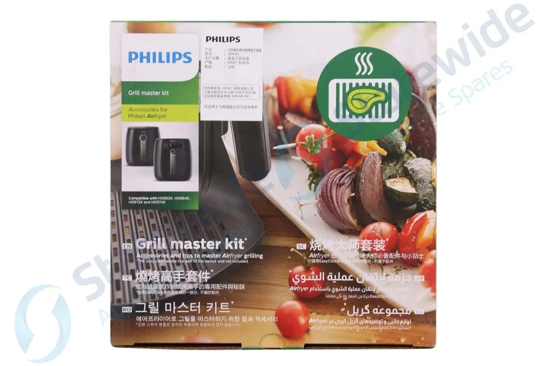 PHILIPS Air FRYER Grill PAN And 4 SKEWERS-HD9742/93-Genuine
