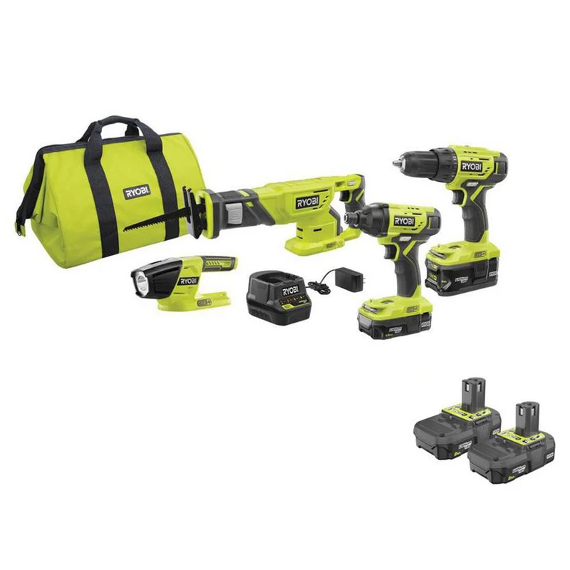 18V ONE+ 4-Tool Combo Kit with Bonus 18V ONE+ 2.0 Ah Compact Battery (2-Pack)