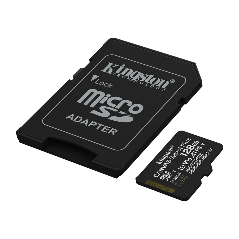 Kingston Tarjeta de Memoria 128GB MicroSDHC con Adaptador Canvas Select Plus UHS-I, SDCS3/128GB