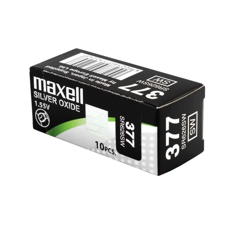 Pila de botón Maxell SR626SW 377 1,55 V Pilas de Botón