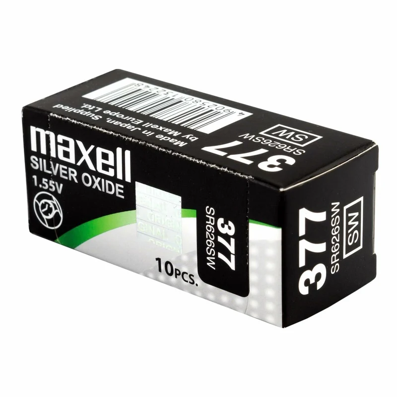 Pila de botón Maxell SR626SW 377 1,55 V Pilas de Botón