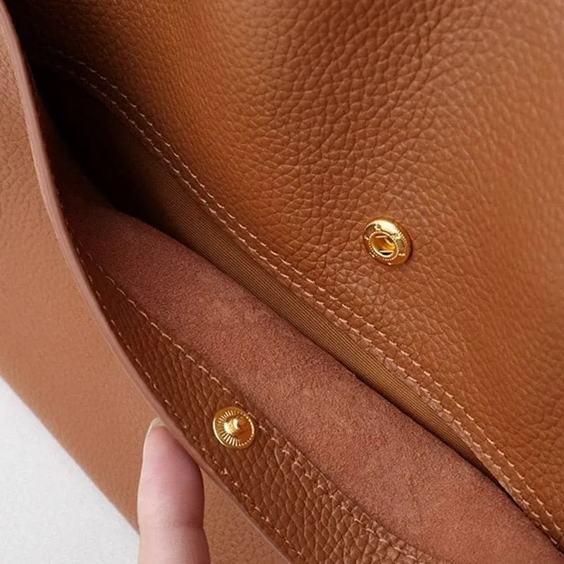 🥳👜Simple bolso monocromo de piel💝-ES