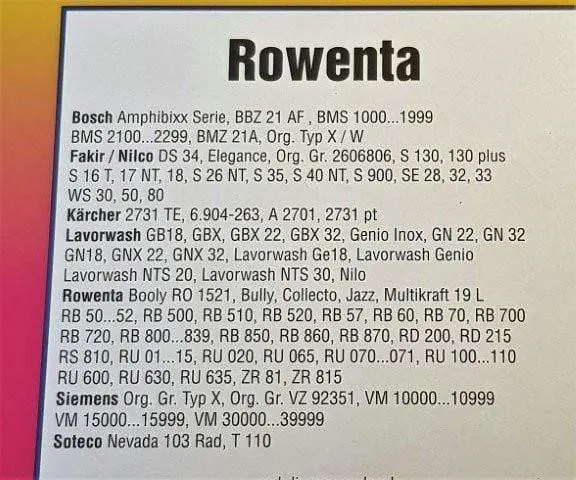 Sacchi ro50 row301 bidone bully Rowenta