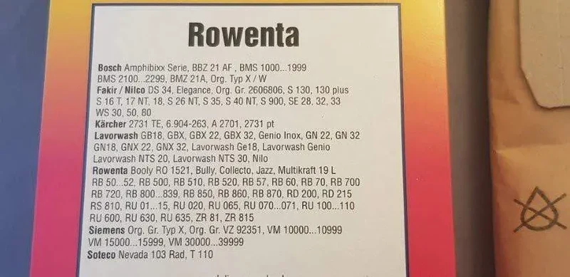 Sacchi ro50 row301 bidone bully Rowenta
