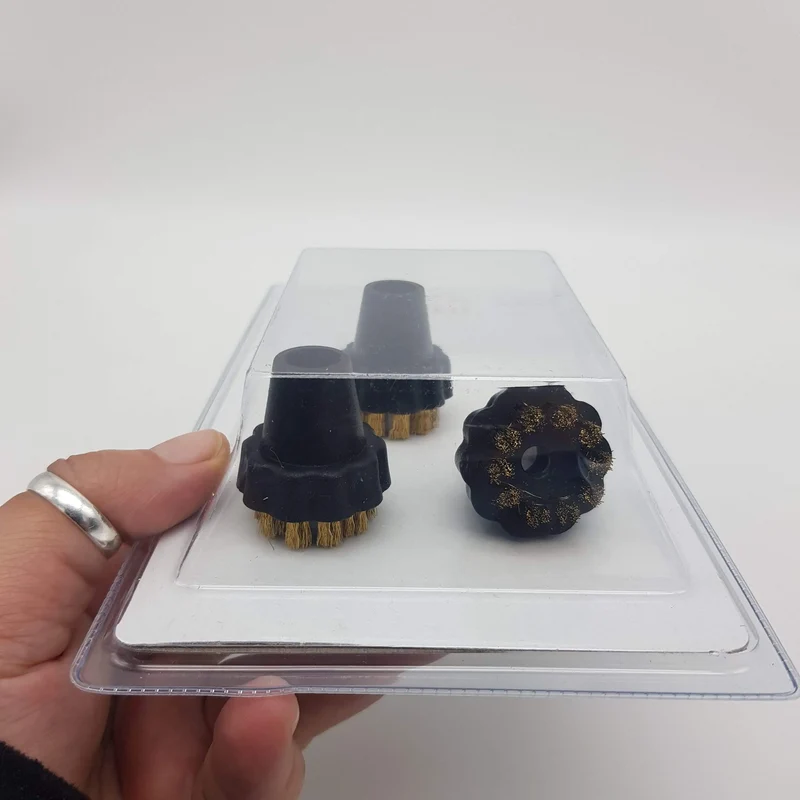 Serie 3 spazzolini tondi ottone per vaporetto Polti