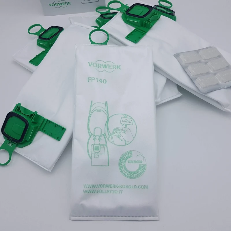 Confezione 6 sacchetti filtrello premium fp140 con dovina per vk140/vk150 Vorwerk Folletto