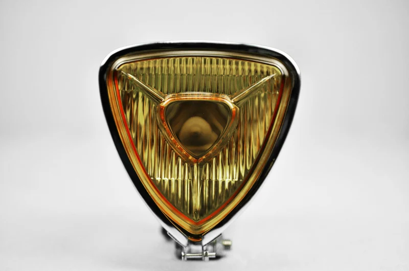 Faro triangular cristal amarillo cromado