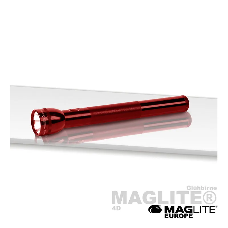 Maglite® Classic 4-Cell D Glühbirnen-Taschenlampe – 267 Meter Leuchtweite, bis zu 9 Stunden 35 Minuten Leuchtdauer & 98 Lumen