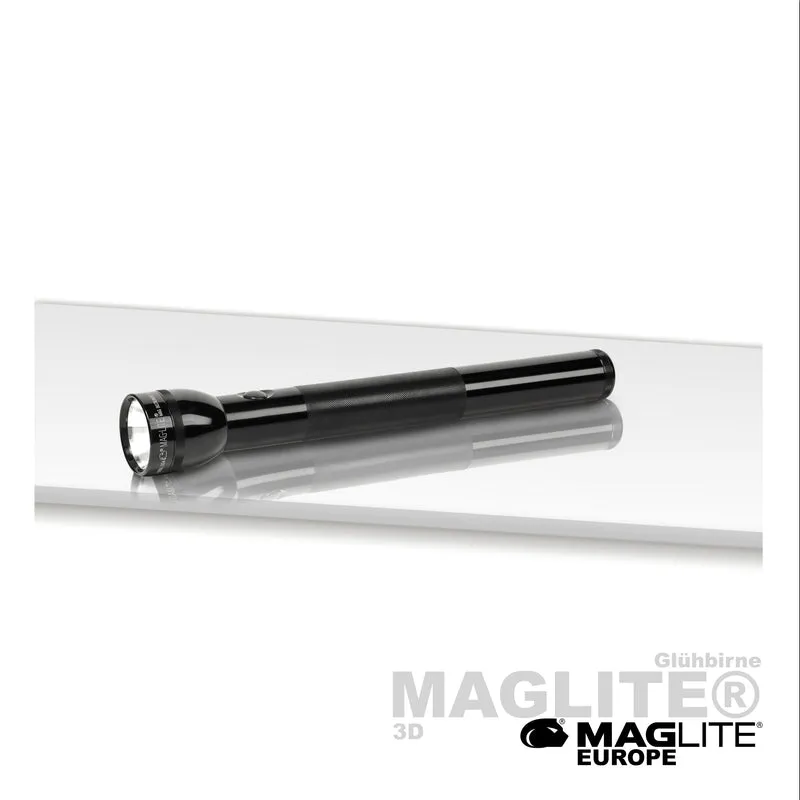 Maglite® Classic 3-Zellen D Glühbirnen-Taschenlampe – 269 Meter Leuchtweite, bis zu 9 Stunden und 28 Minuten Laufzeit & 60 Lumen