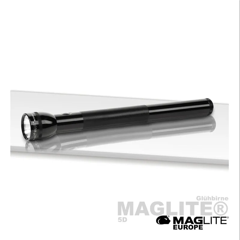 Maglite® Classic 5D Glühbirnen-Taschenlampe – 312 Meter Leuchtweite, bis zu 9 Stunden 15 Minuten Laufzeit & 151 Lumen