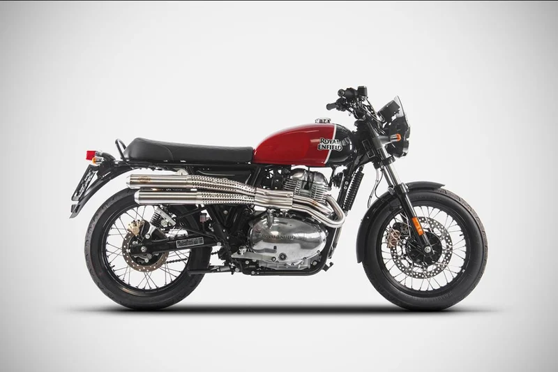 Escape plano de acero inoxidable Zard Racing Royal Enfield Continental GT / interceptor