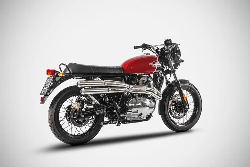 Escape plano de acero inoxidable Zard Racing Royal Enfield Continental GT / interceptor