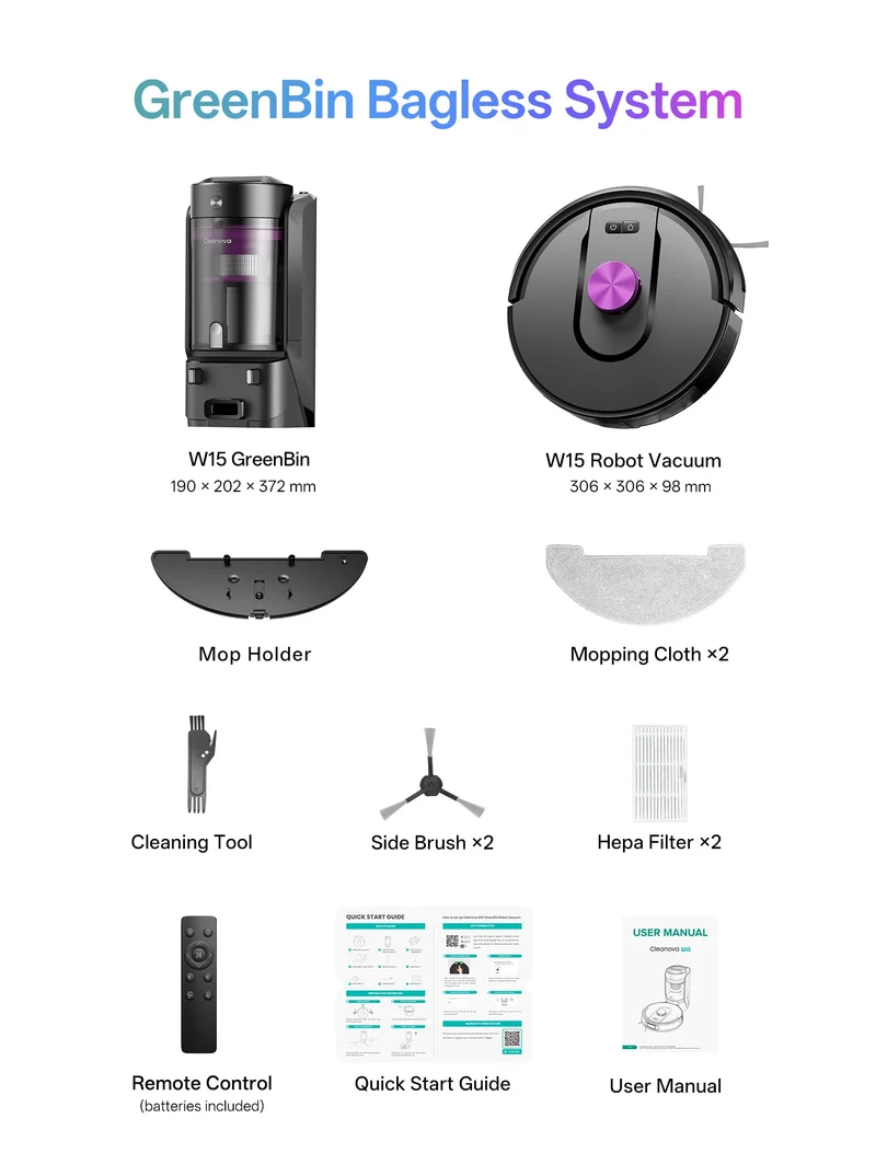 Vactidy & Vexilar | Cleanova W15 Robot Vacuum Cleaner