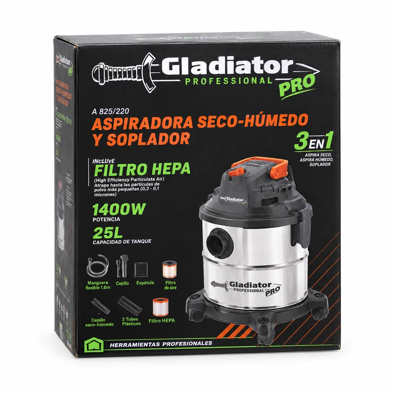 ASPIRADORA SECO Y SOPLA. 25L 1400W