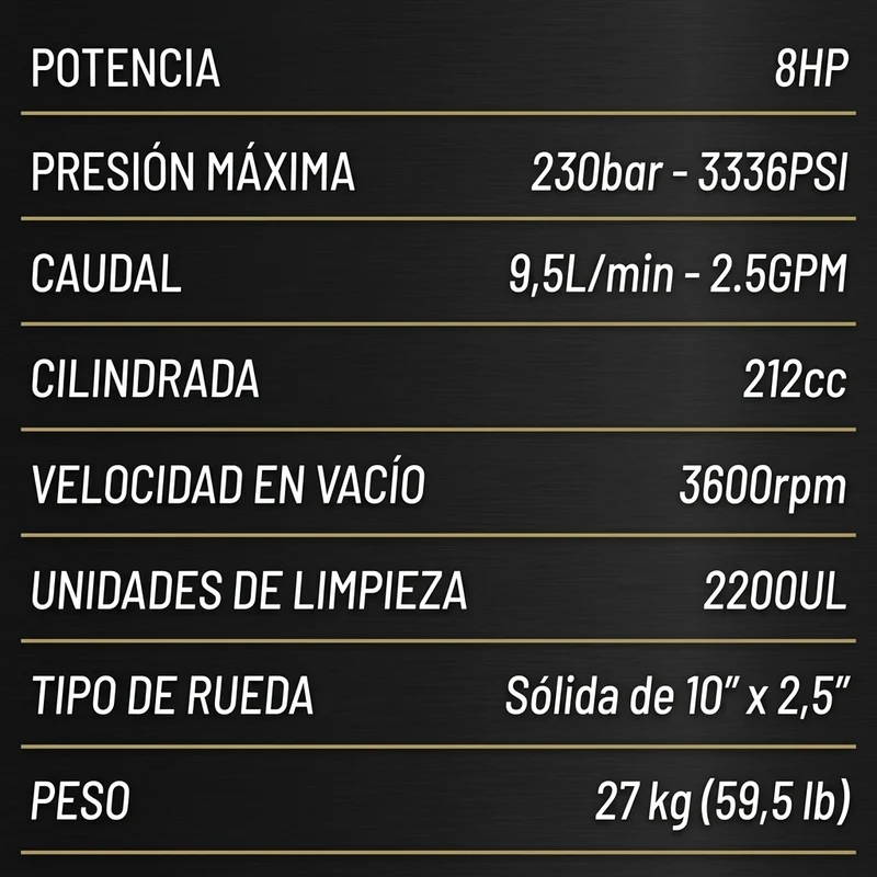 HIDROLAVADORA A GASOLINA 8HP