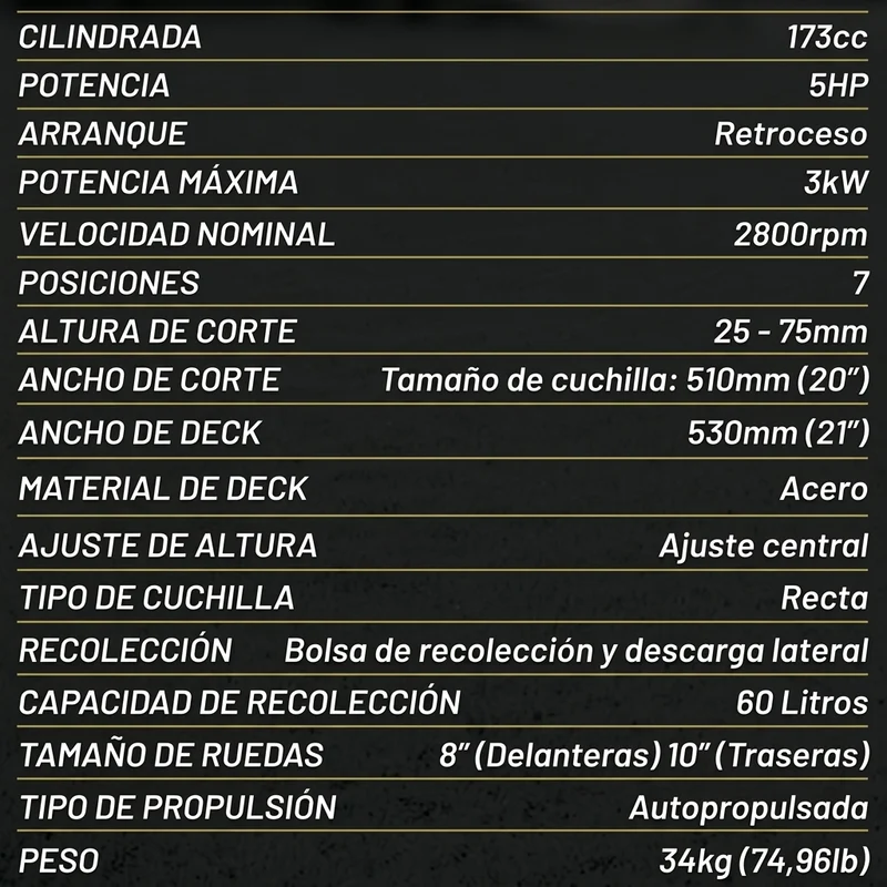 CORTACESPED A GASOLINA 5HP