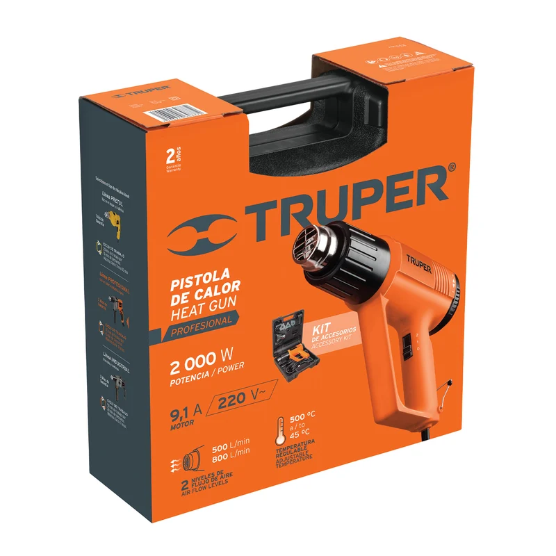 PISTOLA DE CALOR PROFESIONAL TRUPER, 1800 W