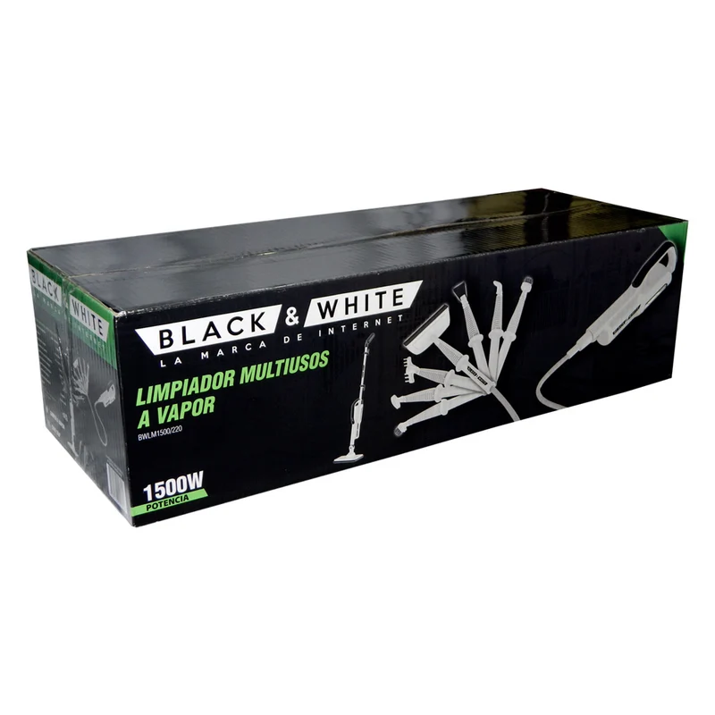 LIMPIADOR MULTIUSOS A VAPOR 1500W BLACK & WHITE, 400ML