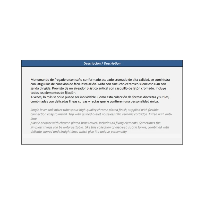 MONOCOMANDO P/ COCINA PICO ALTO MESADA (APER. INF.) K8