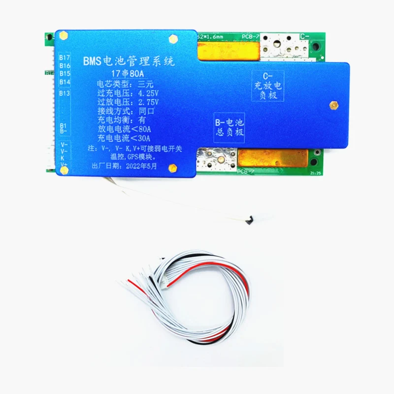 BMS 17S 72V 80A con balanceo de carga