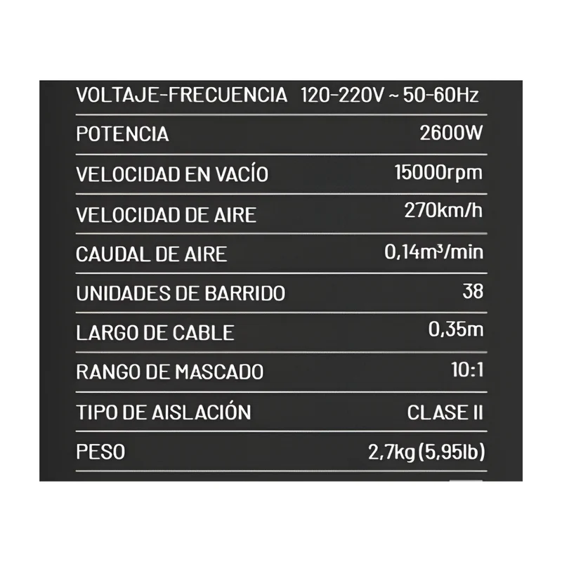 SOPLOASPIRADOR ELECTRICO 2600W
