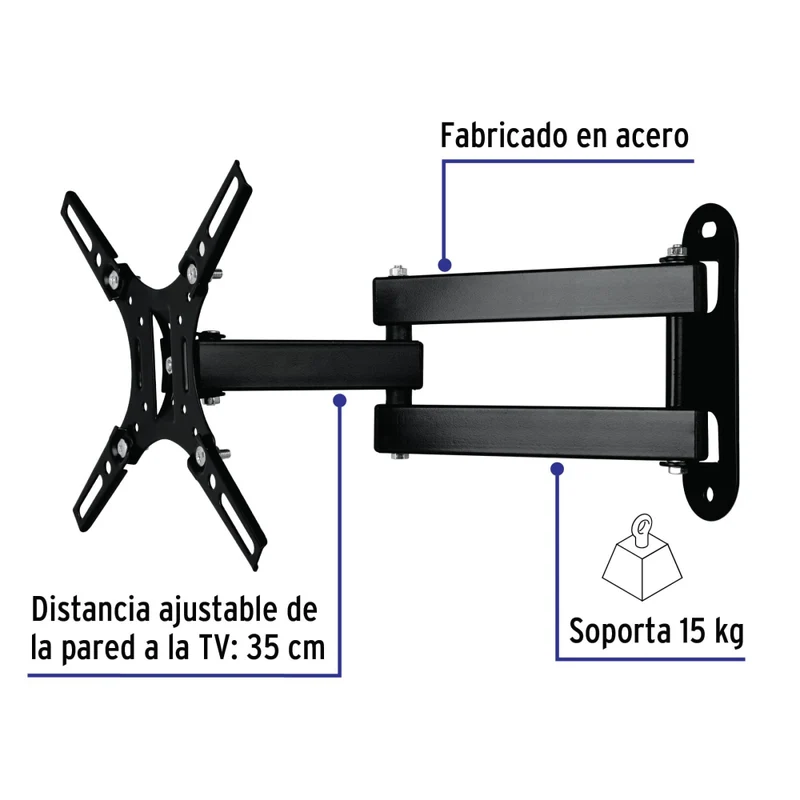 SOPORTE P/ TV PANT 14"- 40" MOVALVULAANGULAR Y ARTICULADO