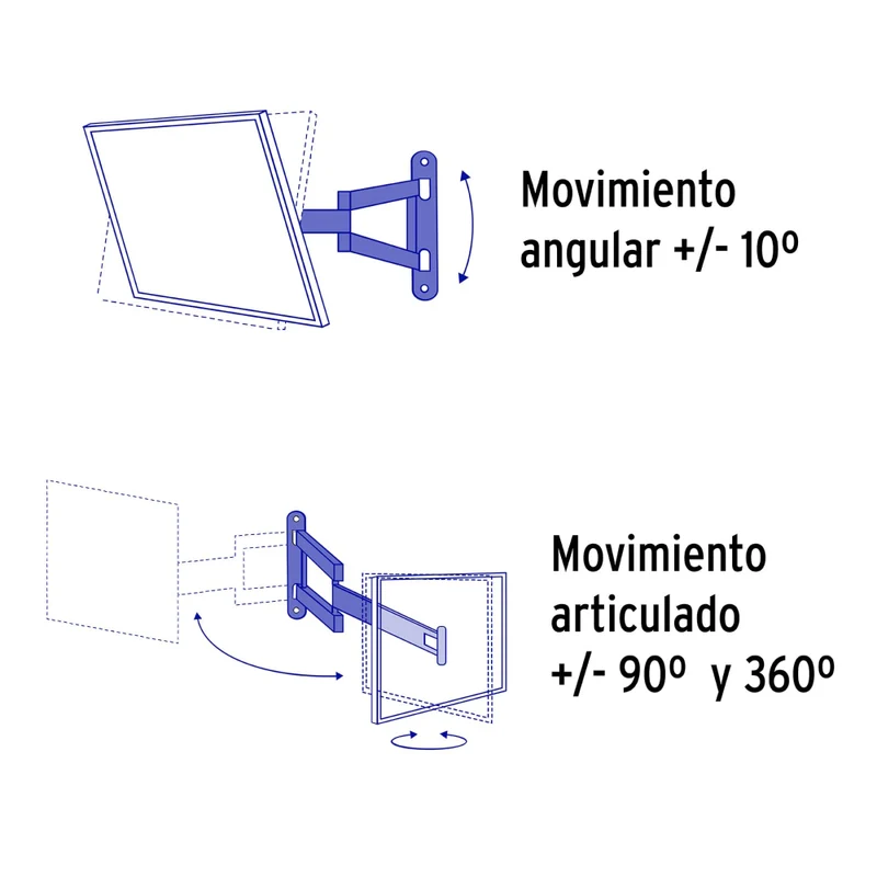 SOPORTE P/ TV PANT 14"- 40" MOVALVULAANGULAR Y ARTICULADO
