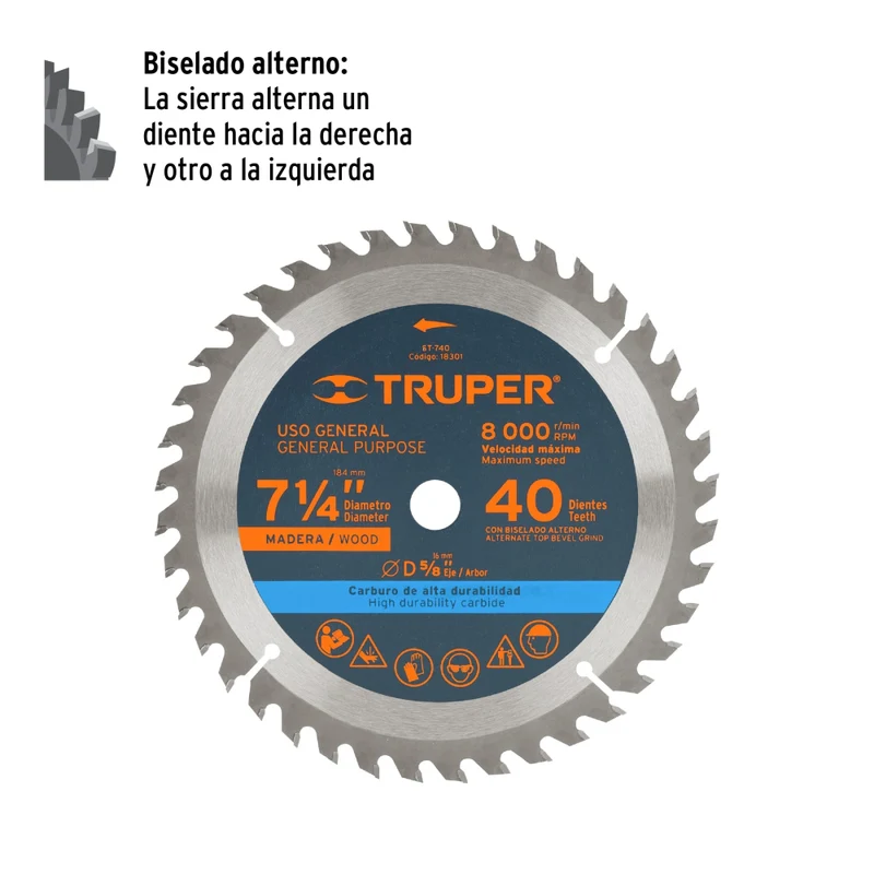 HOJA SIERRA P/CIRCULAR 7 1/4 40DPP - 16M