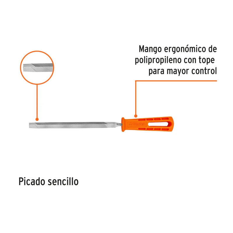 LIMA DE TRIANGULO PESADO DE 7", 32DPP C/MANGO