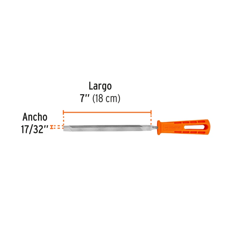 LIMA DE TRIANGULO PESADO DE 7", 32DPP C/MANGO